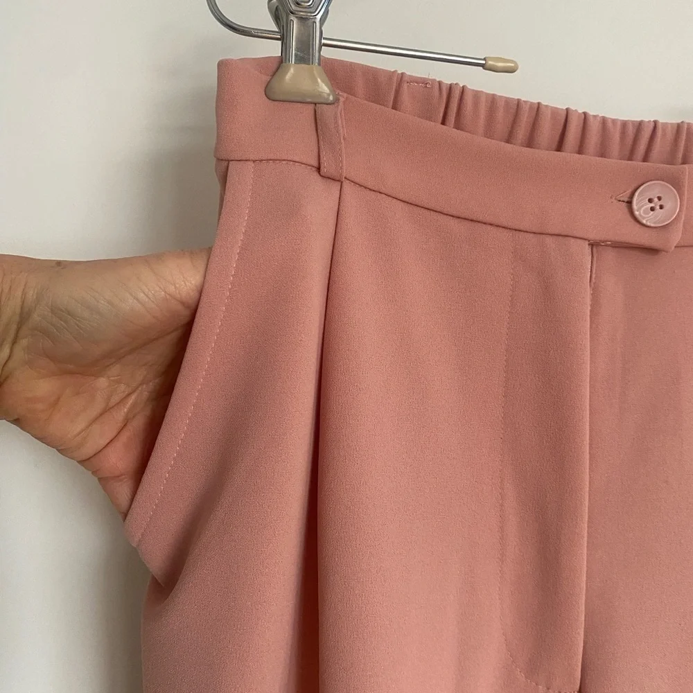 URBAN HERITAGE Elastic Waist pink wide leg polyester pants Size 11/12 - Picture 9 of 12
